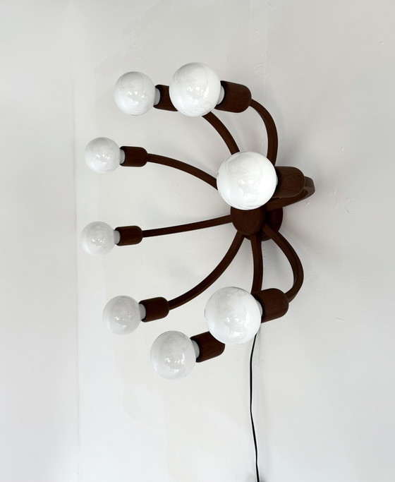 Image 1 of Lampada da parete/soffitto in teak vintage, Domus anni '70