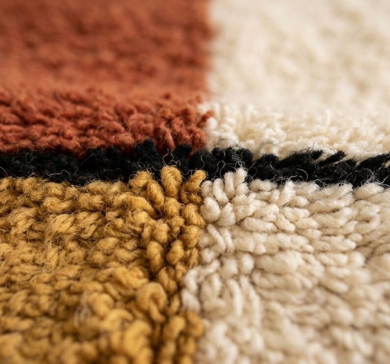 Groot traditioneel handgemaakt puur wollen Berber vloerkleed 3/4 m, Accupunto, Vloerkleden en tapijten, Zwart (foto 3 van 7)