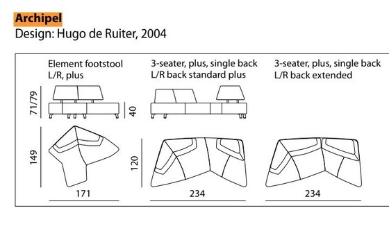 Image 1 of Leolux Archipel leather design sofa
