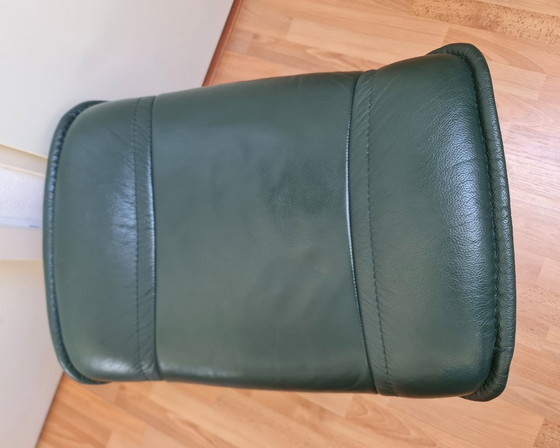 Image 1 of Pouf poggiapiedi vintage Stressless Ekornes verde