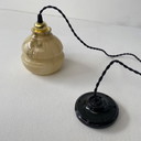 PAIR OF VINTAGE MARBLE HANGING LAMPS