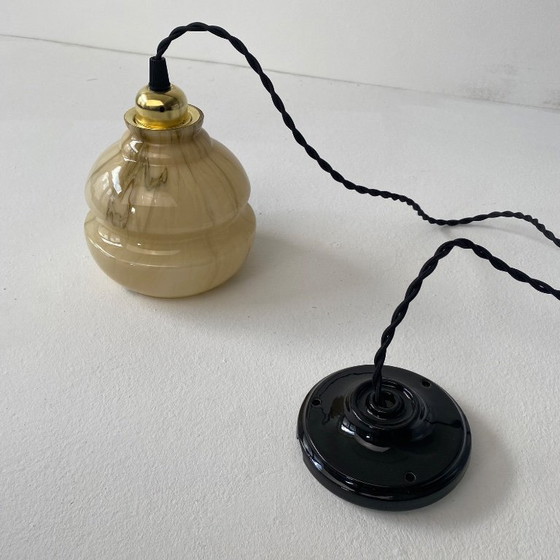 Image 1 of COPPIA DI LAMPADE A SOSPENSIONE VINTAGE IN MARMO