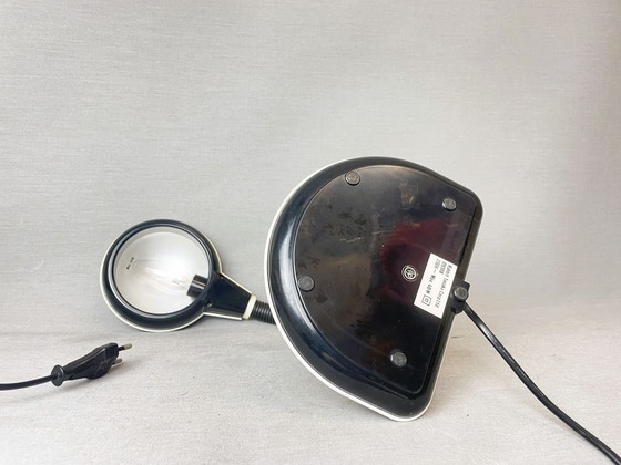 Image 1 of Japanse zwart plastic organiser bureaulamp van Kyoji Tanaka voor Rabbit Tanaka, jaren 1980