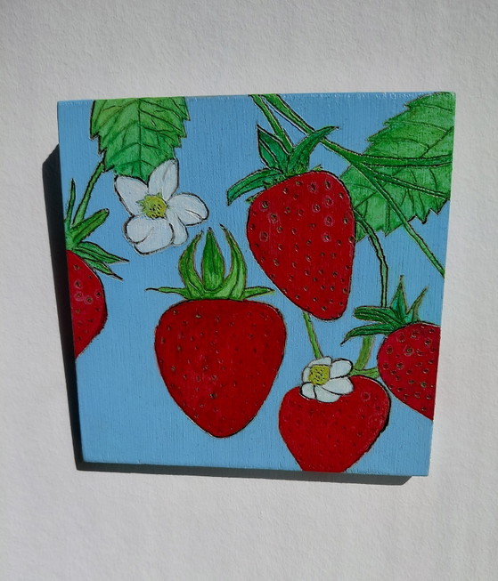 Strawberries – Paintings & Drawings, Wood (photo 5 of 8)