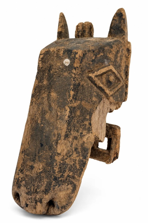 Antike Bamana Pferdemaske aus Mali – zoomorphe Holzmaske