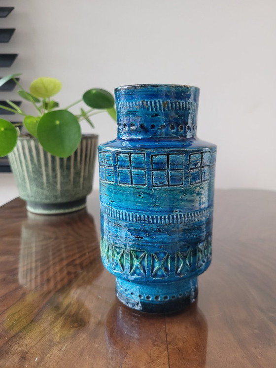 Image 1 of Bitossi vaasje geglazuurde keramiek, Riminini decor, Aldo londi, jaren 1960 in Italy