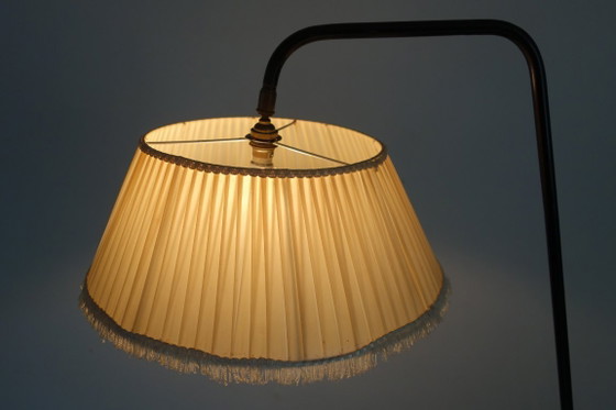 Image 1 of Tripod metal floor lamp with shelf, 1950s/60s, France