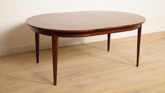 Image 1 of Table à manger ronde vintage | Omann Jun | Bois de rose | extensible