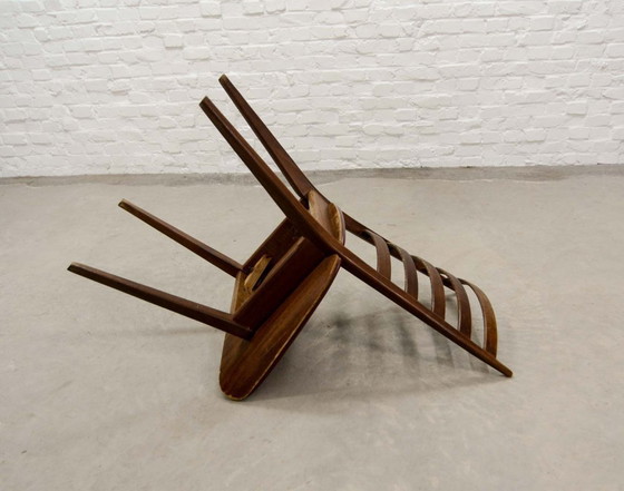 Image 1 of Set of Four ‘Quattro Colori’ Teak and Leatherette Dining Chairs in Style of Cees Braakman. The Netherlands, 1960s.