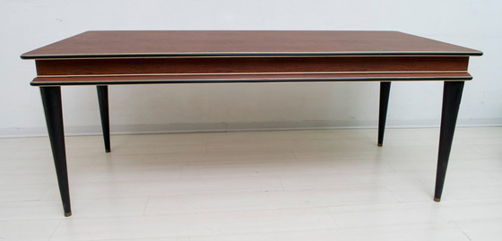 Image 1 of Umberto Mascagni voor Harrods Londen Mid Century Moderne Italiaanse eettafel, jaren 50