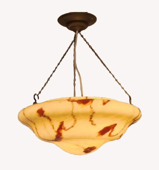 Image 1 of Vintage Scale Lamp With Marbled Glass