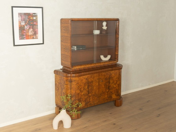 Vitrine Art Déco des années 1930, Bois, Marron (photo 3 sur 9)