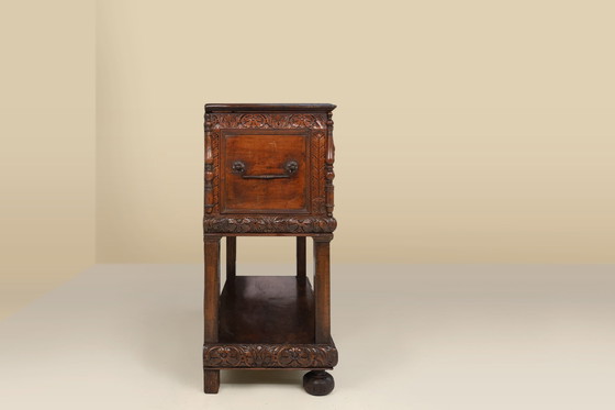Image 1 of 16th Century Italian Renaissance Cabinet in Walnut with Rich Carvings