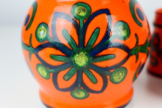 Image 1 of Ulmer Keramik West Germany karaf met bekers