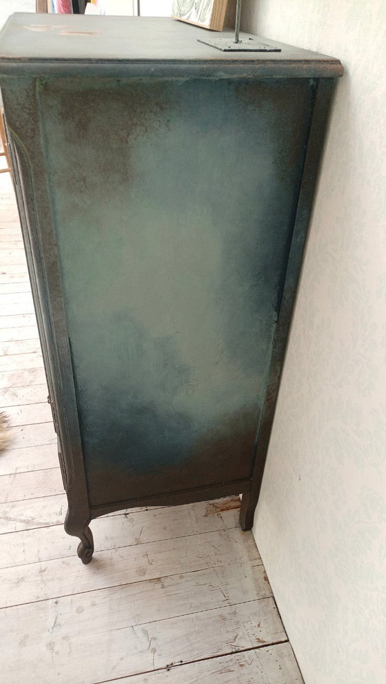 Image 1 of Wooden cabinet "Golden Florals"