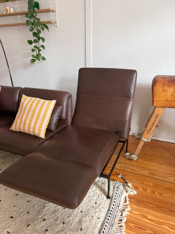 Image 1 of Brühl Roro Medium 3-Seater Leather Pearl Dark-Brown