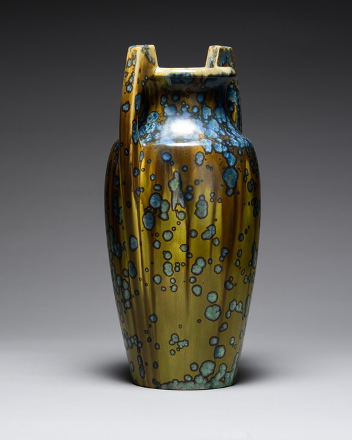 Large Pierrefonds Art Nouveau Vase with Crystalline Glaze, France, circa 1905–1920
