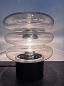 Tischleuchte im Weltraumzeitalter, Glashütte Limburg, Serie „Glühbirne“, Serie „Mond“,