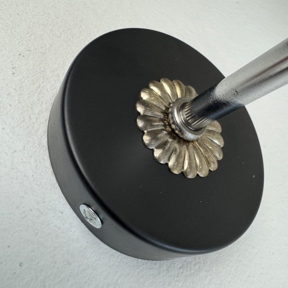 Image 1 of Vintage metalen en glazen wandlamp