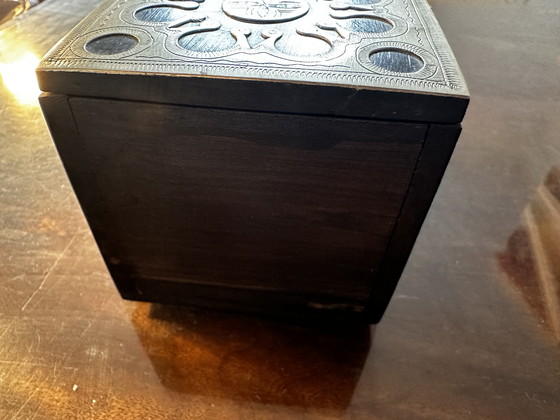 Image 1 of Mauritanian Jewelry Box - Silver Metal And Ebony Wood