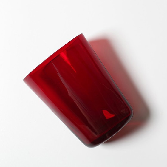 Image 1 of Ruby Red Mid-Century Vase: Vintage Reijmyre Glasbruk, Sweden
