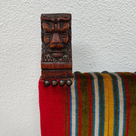 Image 1 of Banc antique en chêne français, banc d'entrée, banc de salle à manger, banc de table à manger c