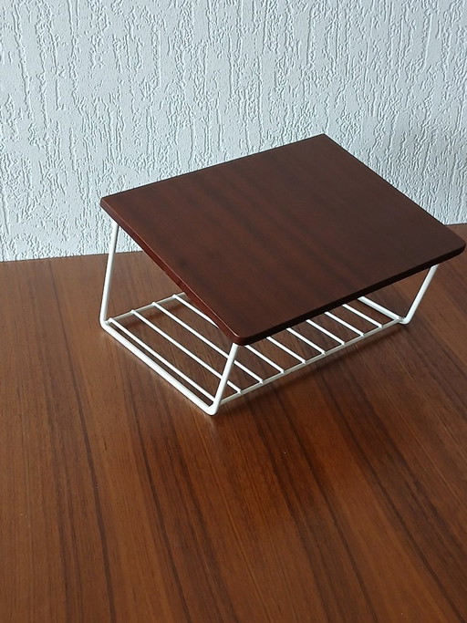 Telefoon tafeltje / wandtafeltje – Zweeds – Teak -  Vintage