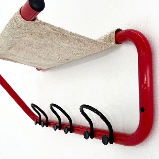 Image 1 of Wandgarderobe aus Rohr mit Stoff, 1980er Jahre