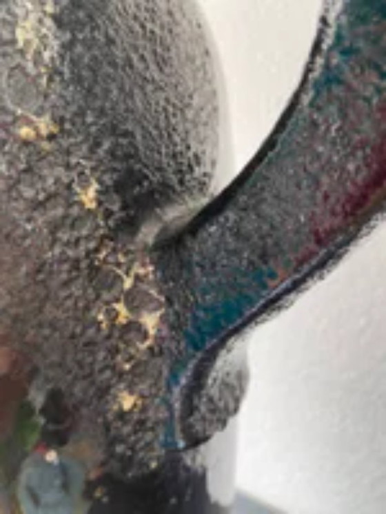 Image 1 of West Germany Scheurich 517-54 fat lava floor vase with horse