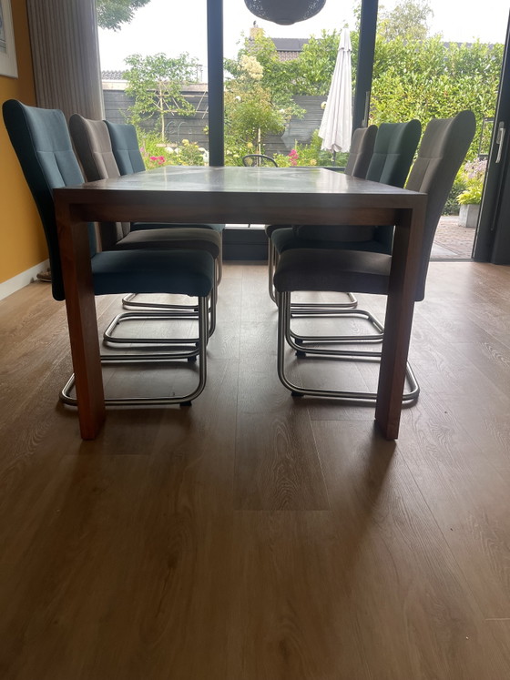 Image 1 of Eetkamer tafel met 6 stoelen 