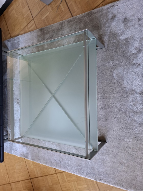 Christine Kröncke Design Table basse Carax Verre Argent Gris-Bleu 85x85 cm – Tables basses, Glass (photo 2 of 5)