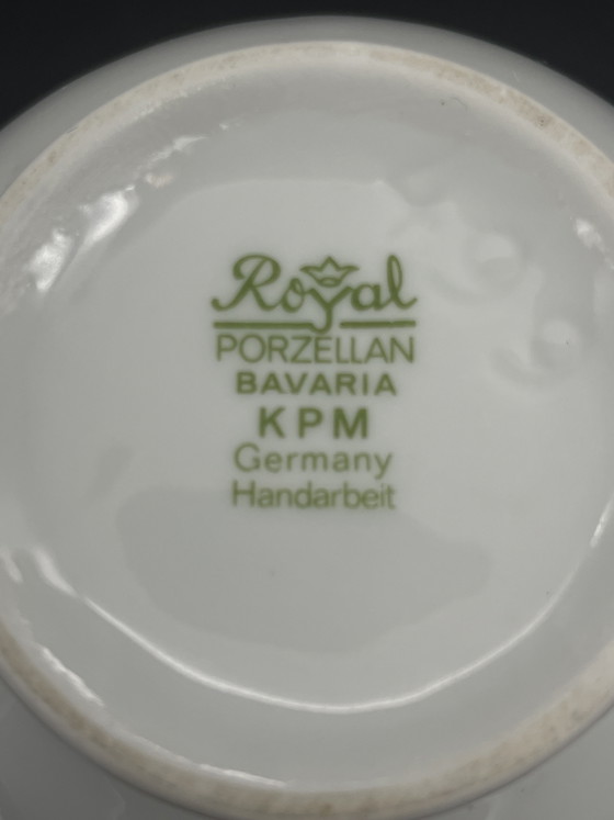 Royal Porzellan Bavaria KPM Vaas met groen bloemendecor, jaren 60 – Vazen, Porcelain (photo 7 of 8)