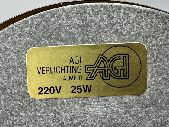 Image 1 of Vintage tafellamp met marmeren glazen kap – AGI Almelo (ca. 1970s)