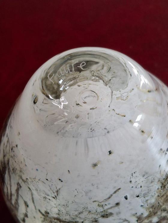 Image 1 of Yonel Faure blown glass soliflore vase, signed