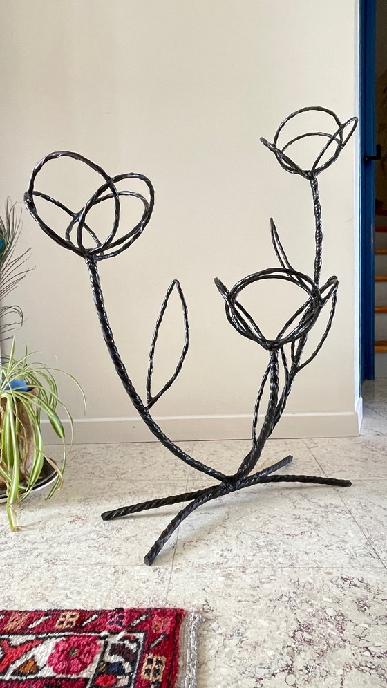 Image 1 of Mensola per piante in acciaio curvo vintage