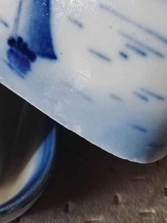 Image 1 of Burriera antica di Delft, blu, dipinta a mano, Olanda, Paesi Bassi, paesaggio