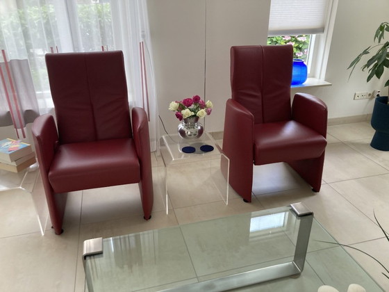 Image 1 of Fauteuils en cuir Leolux, fauteuils inclinables