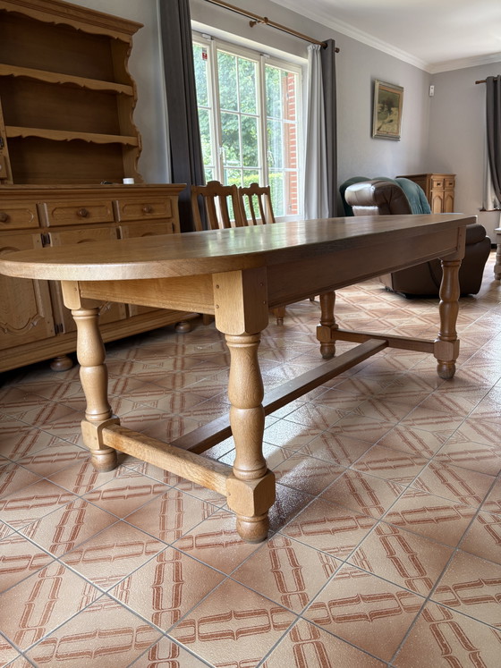 Image 1 of Solid oak farmhouse table 2.20m