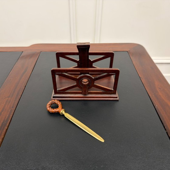 Porta lettere classico in legno con tagliacarte – Accessori da tavola, Ottone (photo 6 of 6)