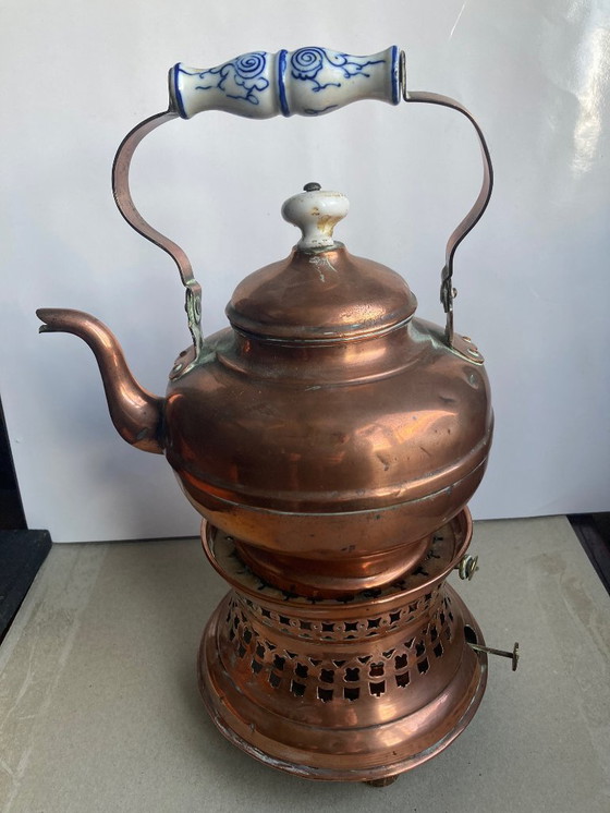 Image 1 of Antico bollitore in rame su dito rechaud