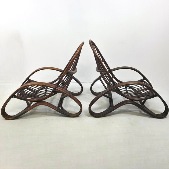 Image 1 of Rattan lounge set 1960s Tito Agnoli Italian design