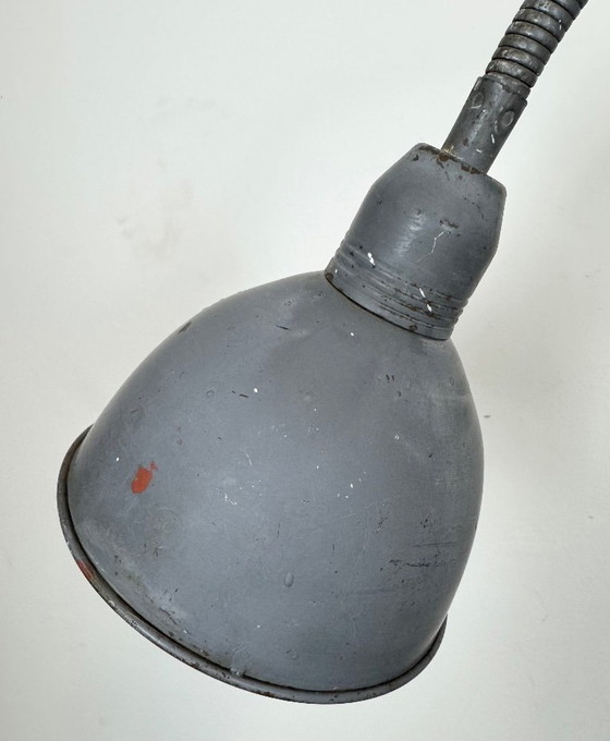 Image 1 of Grey Industrial Gooseneck Scissor Wall Lamp from Elektroinstala, 1960s