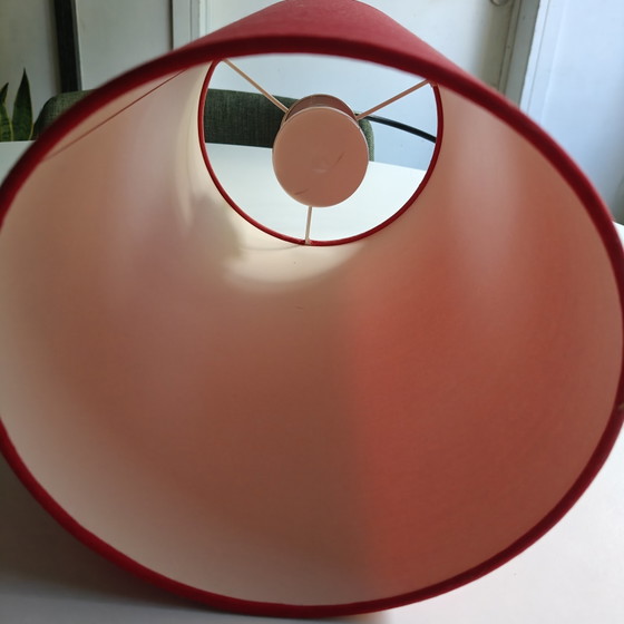 Image 1 of Rode hanglamp Ø18 – Rode stoffen kap