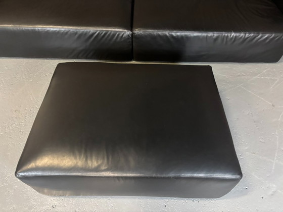 Image 1 of Jencikova Design Divano + poggiapiedi in pelle nero