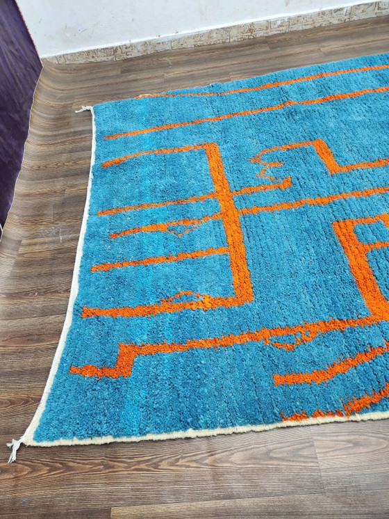 Großer marokkanischer Teppich aus Naturwolle, Maße 250x150 cm, handgefertigt. – Teppiche & Läufer, Wool (photo 8 of 20)