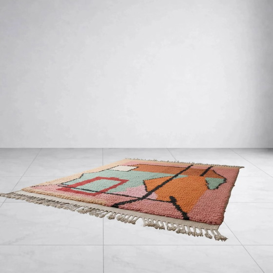 Tapis marocain en laine fait main, 250cm x 150cm, pièce unique. – Wool (photo 3 of 5)