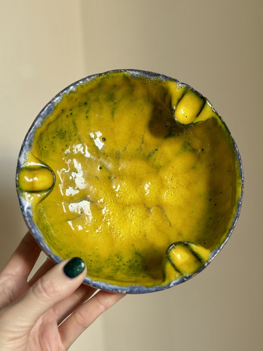 Vintage Keramikschale/Aschenbecher im Fat-Lava-Stil, Retro 60er/70er Jahre