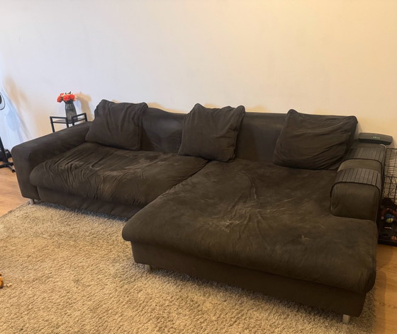 Geräumiges Ecksofa - 308 cm breit, 3-5 Sitzer Sofas, Metall, Stoff, Braun (Foto 2 von 5)