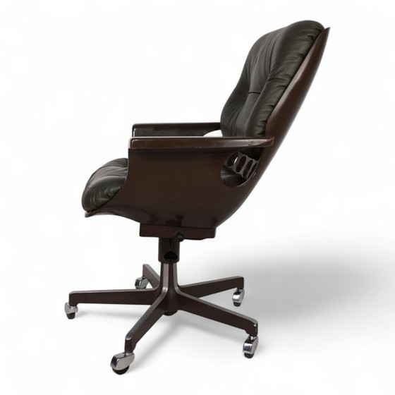 Image 1 of Stoll Giroflex 7112 Space Age leather office chair by Martin Stoll, 1970