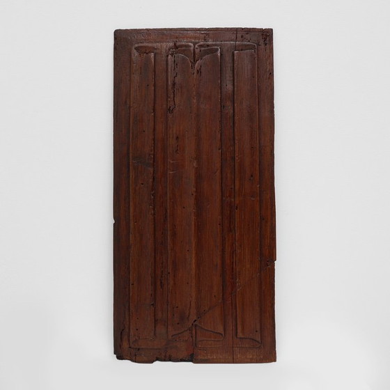 Image 1 of 16th Century oak carved Gothic Panel, Belgium